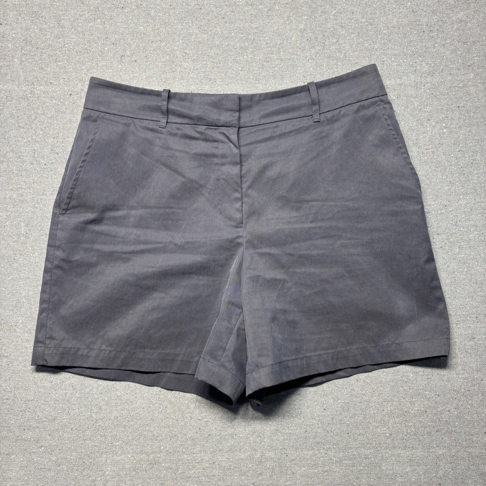 Lafayette 148 Shorts Womens 10 Gray PD67R-1T31 Cotton Blend Tailored Casual